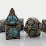 Ancient Blue Relic with Gold Accents | Cthulhu Dice Sets | 7-Piece Polyhedral RPG Dice