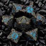 Ancient Blue Relic with Gold Accents | Cthulhu Dice Sets | 7-Piece Polyhedral RPG Dice