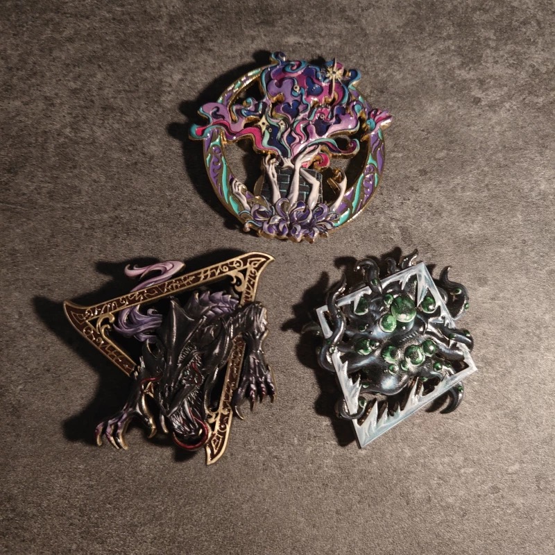 Tindalos Hound, Shoggoth, and Colour Out of Space Emblems | Lovecraftian Art Collectible Set