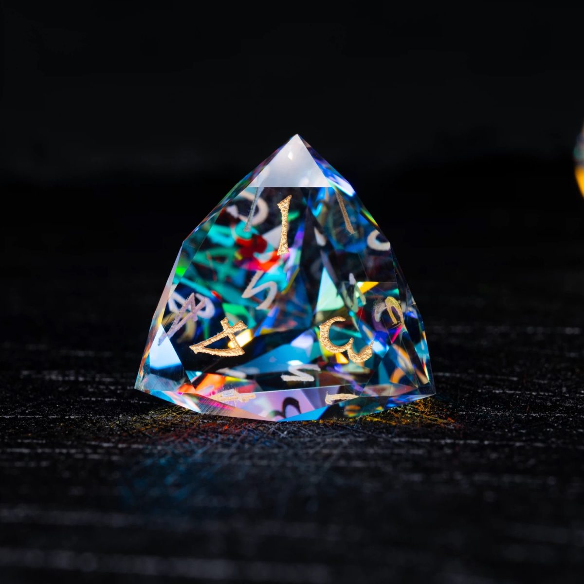 Prism Burst with Golden Glow | Cthulhu Mythos CoC Dice Set | 7-Piece Polyhedral RPG Dice
