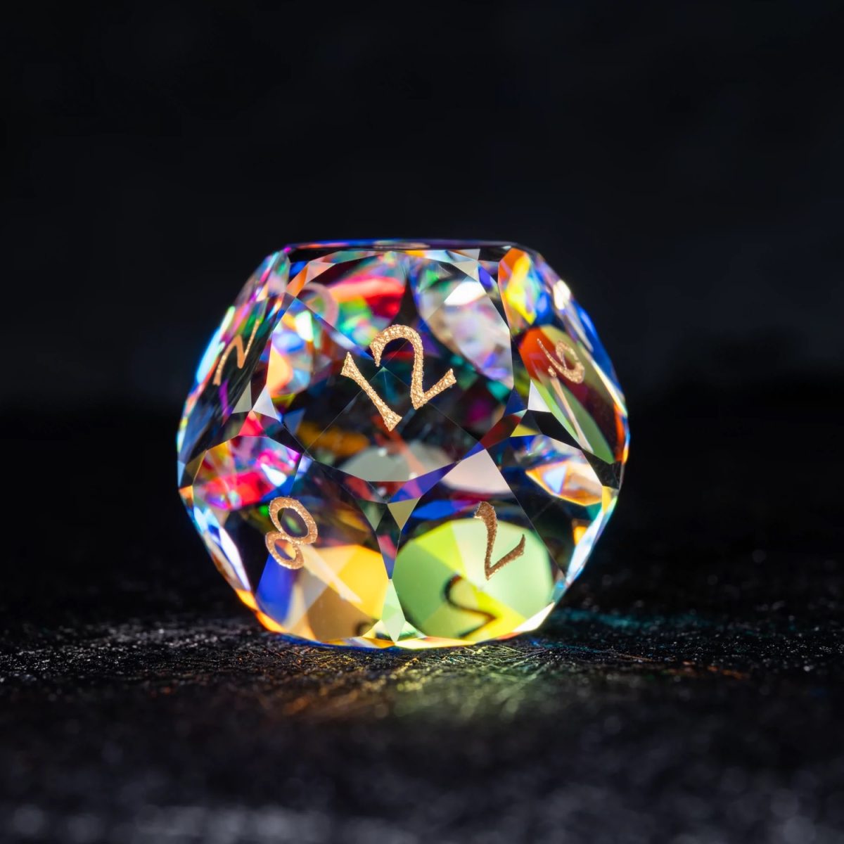 Prism Burst with Golden Glow | Cthulhu Mythos CoC Dice Set | 7-Piece Polyhedral RPG Dice
