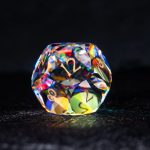 Prism Burst with Golden Glow | Cthulhu Mythos CoC Dice Set | 7-Piece Polyhedral RPG Dice