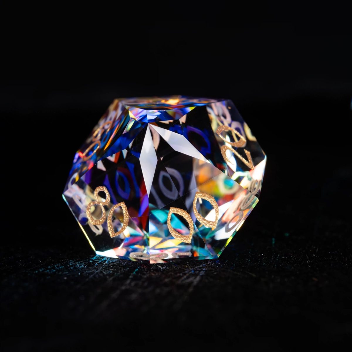 Prism Burst with Golden Glow | Cthulhu Mythos CoC Dice Set | 7-Piece Polyhedral RPG Dice