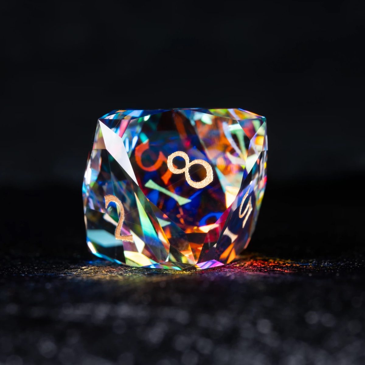 Prism Burst with Golden Glow | Cthulhu Mythos CoC Dice Set | 7-Piece Polyhedral RPG Dice