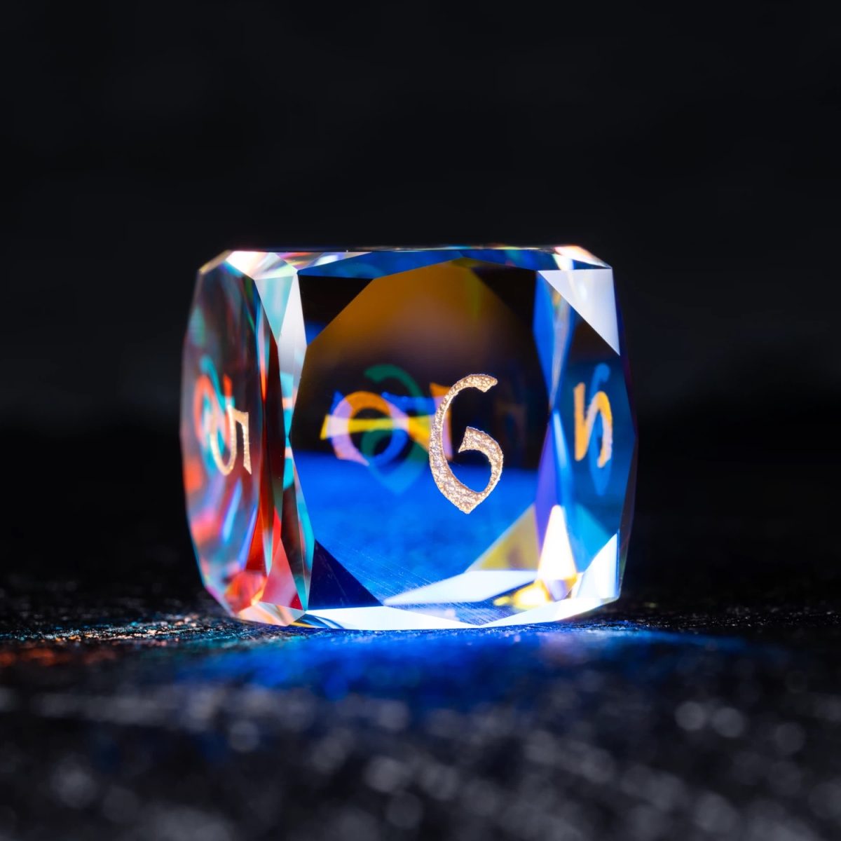 Prism Burst with Golden Glow | Cthulhu Mythos CoC Dice Set | 7-Piece Polyhedral RPG Dice