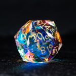 Prism Burst with Golden Glow | Cthulhu Mythos CoC Dice Set | 7-Piece Polyhedral RPG Dice