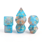 Cosmic Nebula with Golden Accents | Cthulhu Mythos CoC Dice Set | 7-Piece Polyhedral RPG Dice