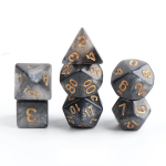 Cosmic Nebula with Golden Accents | Cthulhu Mythos CoC Dice Set | 7-Piece Polyhedral RPG Dice