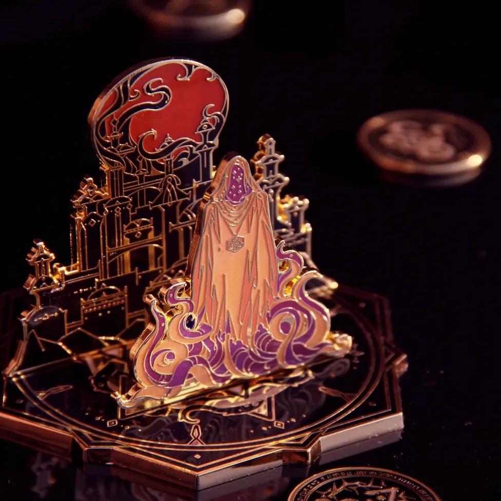 Hastur the Yellow King Metal Emblem | Lovecraftian Art Modular Display Piece