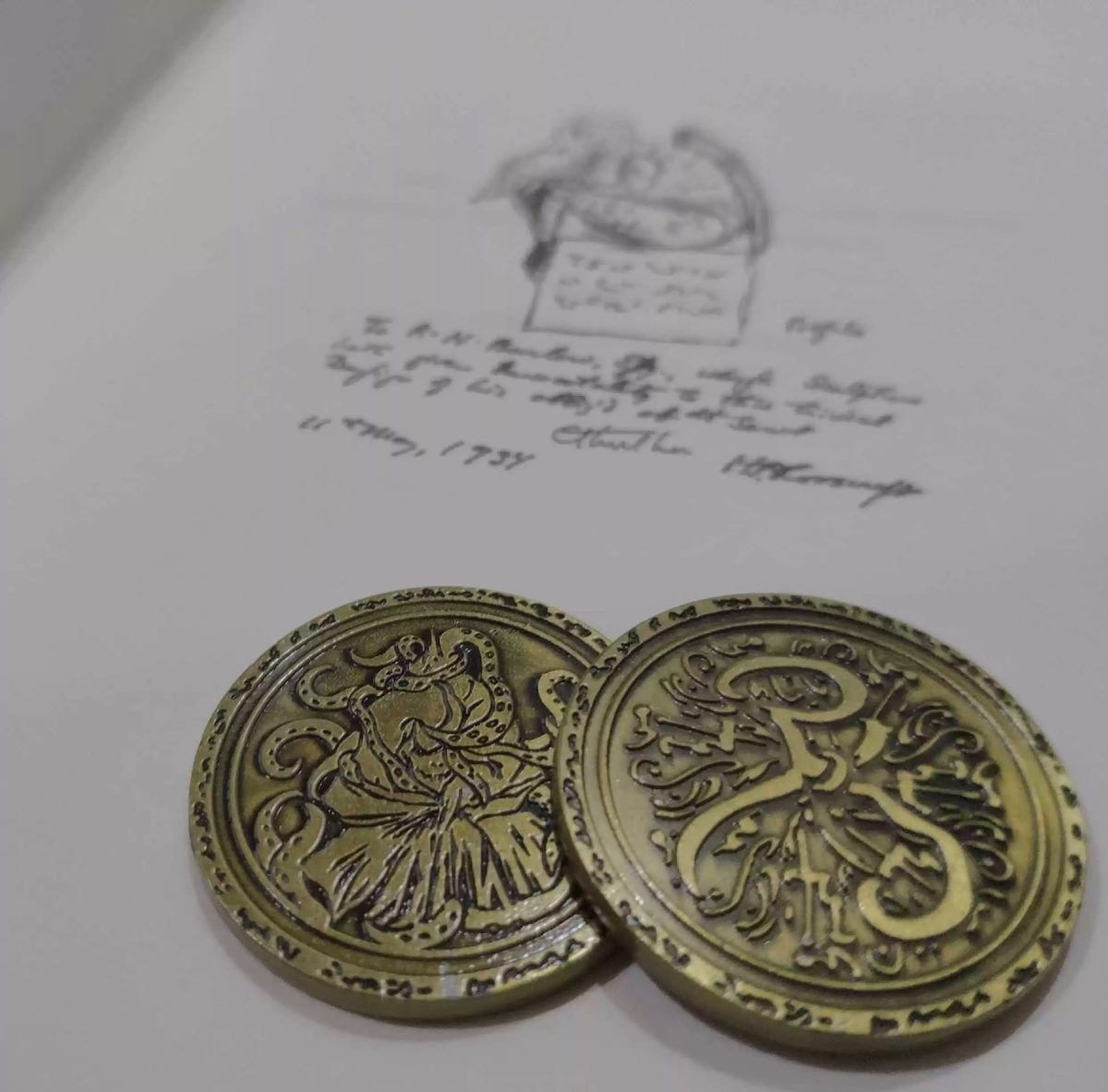 Yog-Sothoth, Nyarlathotep, and Yellow Sign Coins | Lovecraftian Art Collectible Set