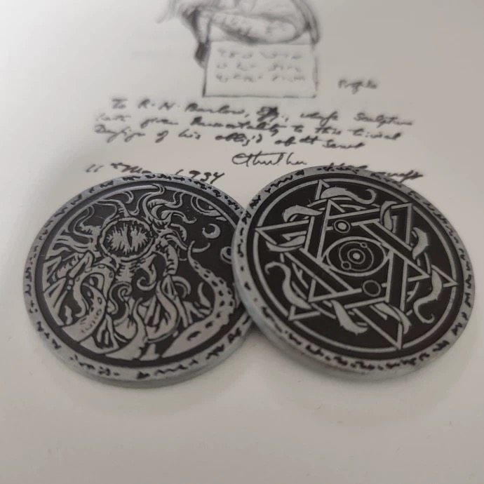 The Dark One, All-in-One, and Black Goat of the Woods Coins | Lovecraftian Art Collectible Set