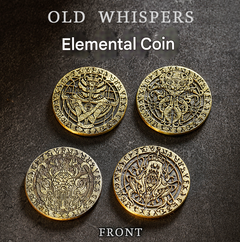 Cthulhu Mythos Elemental Coins | Lovecraftian Art Collectible Set Unleash the Ancient Power of the Cthulhu Mythos