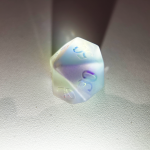 Iridescent Frosted Engraved Crystal Dice | Gaming Art Collectible Roll with Stunning Precision