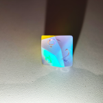 Iridescent Frosted Engraved Crystal Dice | Gaming Art Collectible Roll with Stunning Precision