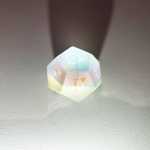 Iridescent Frosted Engraved Crystal Dice | Gaming Art Collectible Roll with Stunning Precision