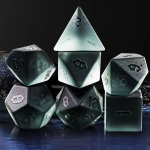 Frosted Gray Engraved Crystal Dice | Gaming Art Collectible Roll with Timeless Elegance