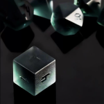 Frosted Gray Engraved Crystal Dice | Gaming Art Collectible Roll with Timeless Elegance
