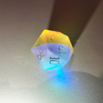 Iridescent Frosted Engraved Crystal Dice | Gaming Art Collectible Roll with Stunning Precision