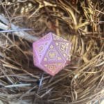 CoC & D&D Pink Cat’s Eye Gem Dice | Gaming Art Collectible
