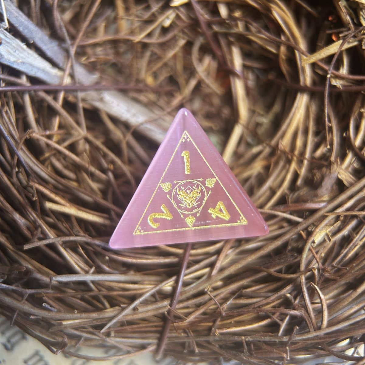 CoC & D&D Pink Cat’s Eye Gem Dice | Gaming Art Collectible